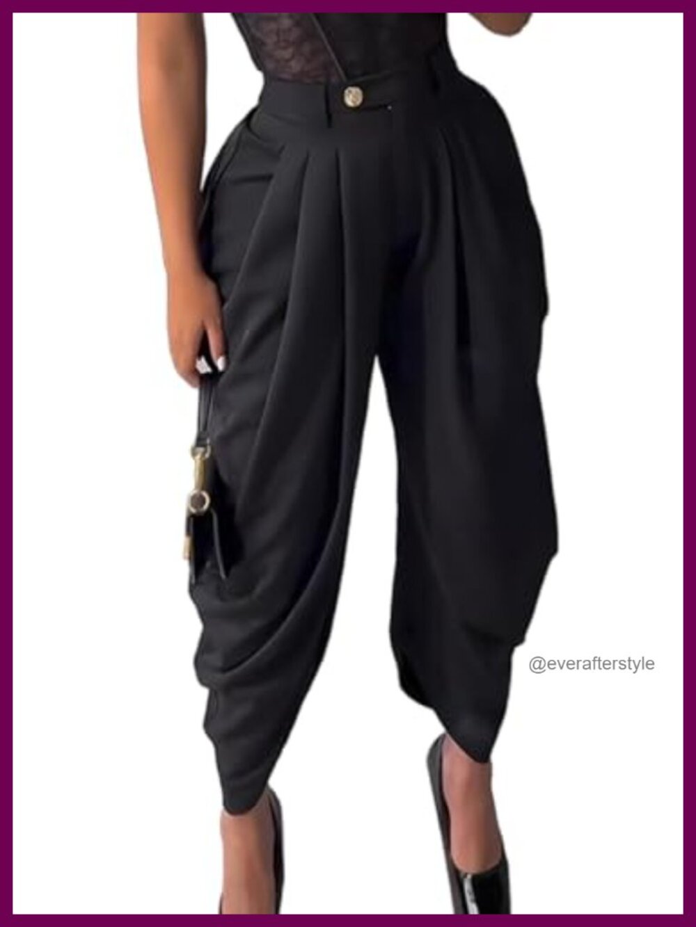 High Waisted Ruched Barrel Pant Baggy Wide Leg Business Casual Trousers